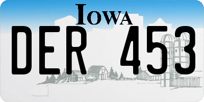 IA license plate DER453