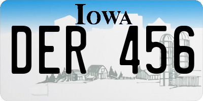 IA license plate DER456