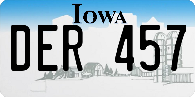 IA license plate DER457