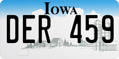 IA license plate DER459