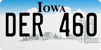 IA license plate DER460