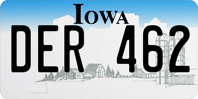 IA license plate DER462