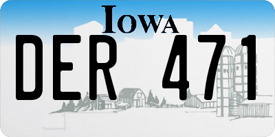 IA license plate DER471