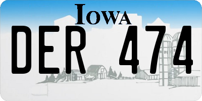 IA license plate DER474