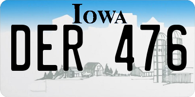 IA license plate DER476