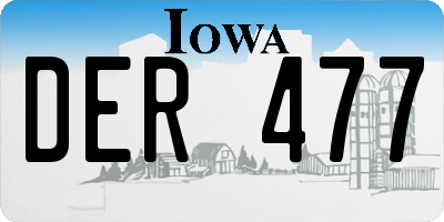IA license plate DER477