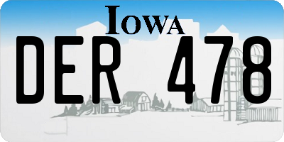 IA license plate DER478