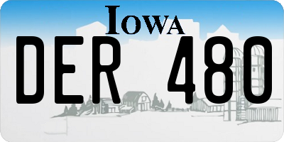 IA license plate DER480