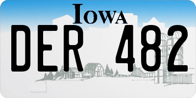 IA license plate DER482
