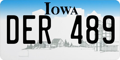 IA license plate DER489