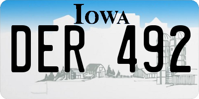 IA license plate DER492