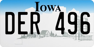 IA license plate DER496