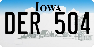 IA license plate DER504