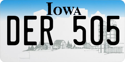 IA license plate DER505