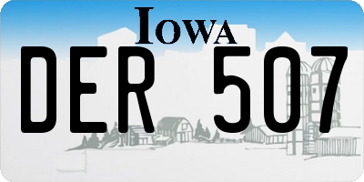 IA license plate DER507