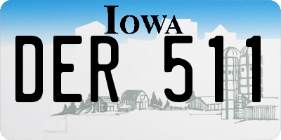 IA license plate DER511
