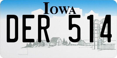IA license plate DER514