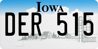 IA license plate DER515