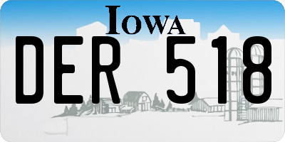 IA license plate DER518