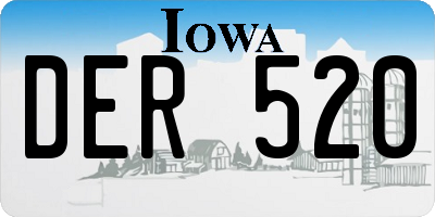 IA license plate DER520