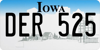 IA license plate DER525