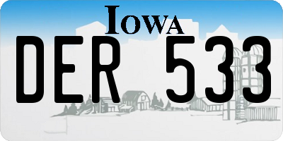 IA license plate DER533