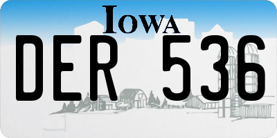 IA license plate DER536