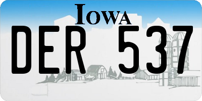 IA license plate DER537