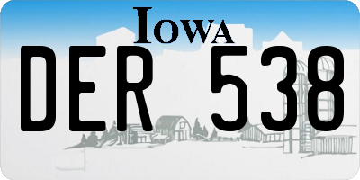IA license plate DER538