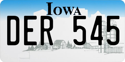 IA license plate DER545