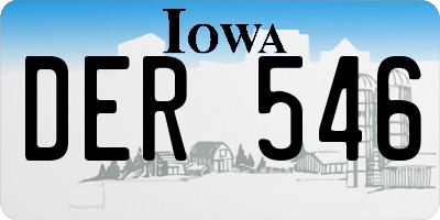 IA license plate DER546