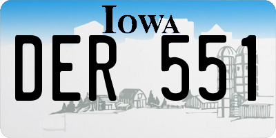 IA license plate DER551