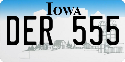 IA license plate DER555