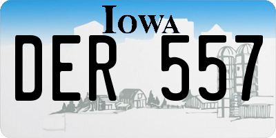 IA license plate DER557