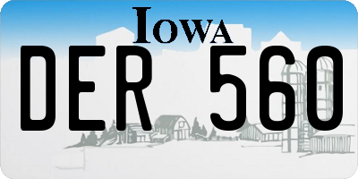 IA license plate DER560