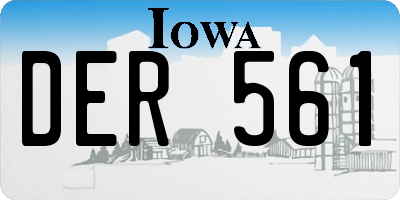 IA license plate DER561