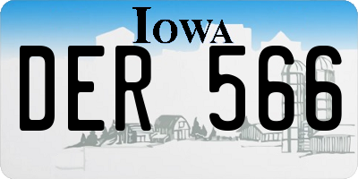 IA license plate DER566