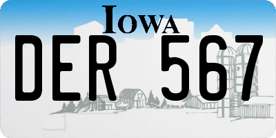 IA license plate DER567