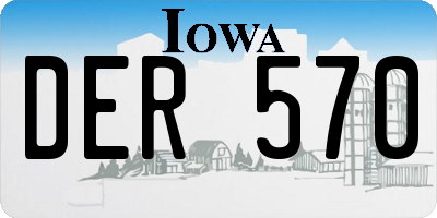 IA license plate DER570