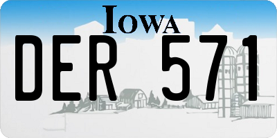 IA license plate DER571