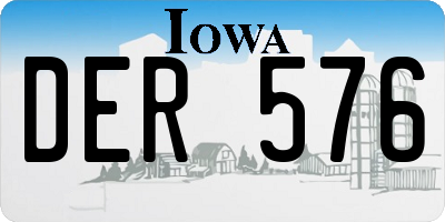 IA license plate DER576