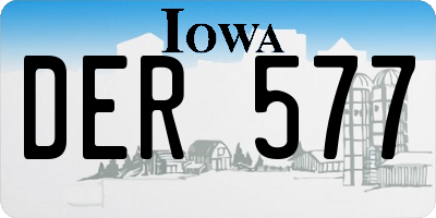 IA license plate DER577