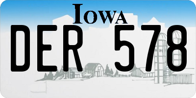 IA license plate DER578