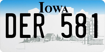 IA license plate DER581