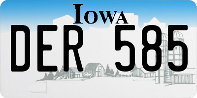 IA license plate DER585