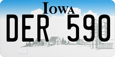 IA license plate DER590