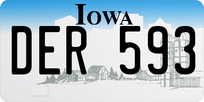 IA license plate DER593