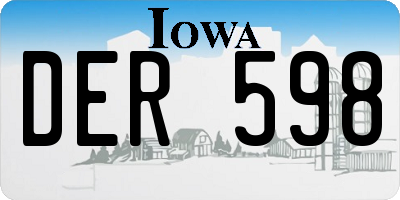 IA license plate DER598