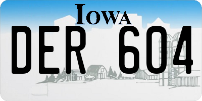 IA license plate DER604