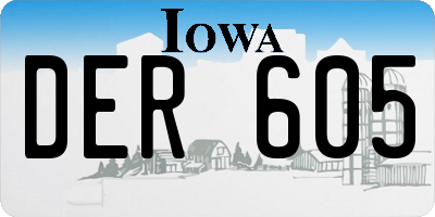 IA license plate DER605
